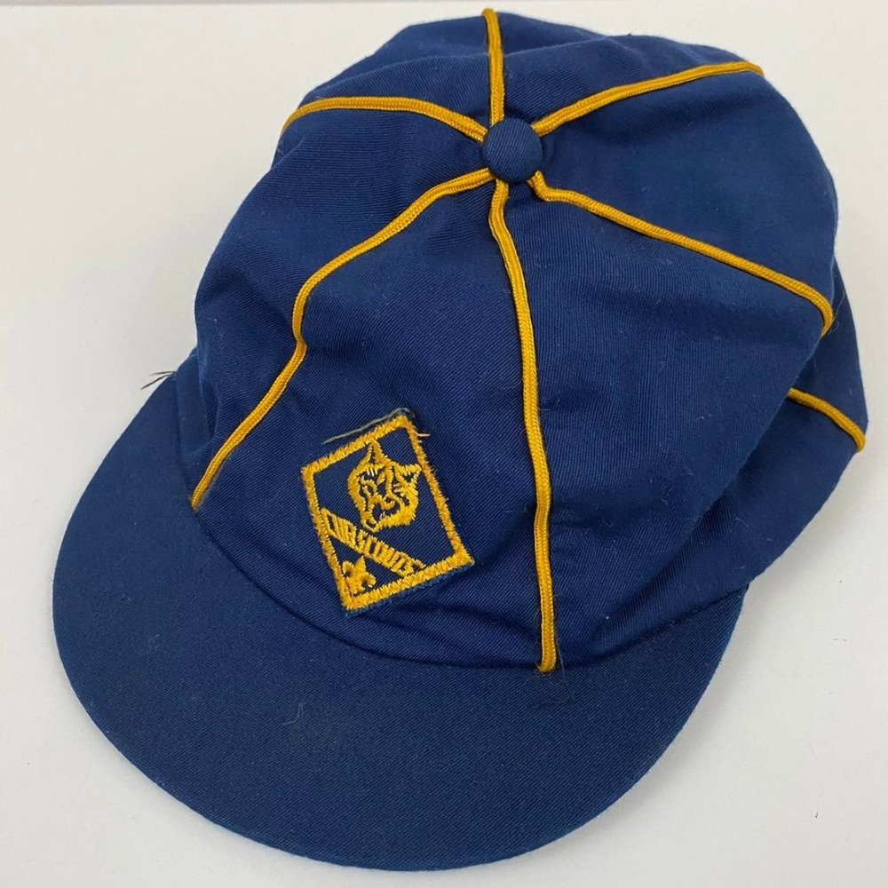 Vintage Cub Scouts Hat Cap Blue Little Boy Size 7-1/8